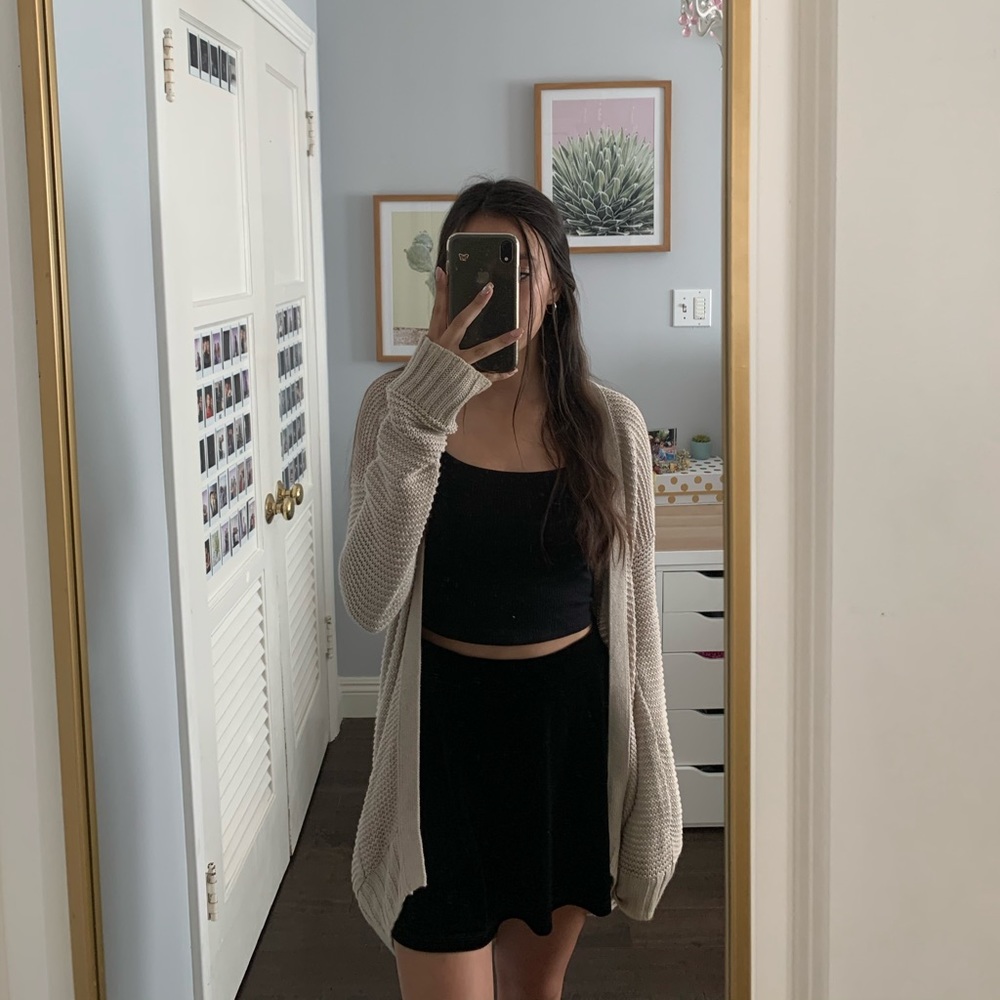 Black Velvet Skater Skirt